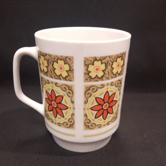 Vintage Boho Floral Ceramic Coffee Tea Mug Set ~ China - Picture 4 of 11